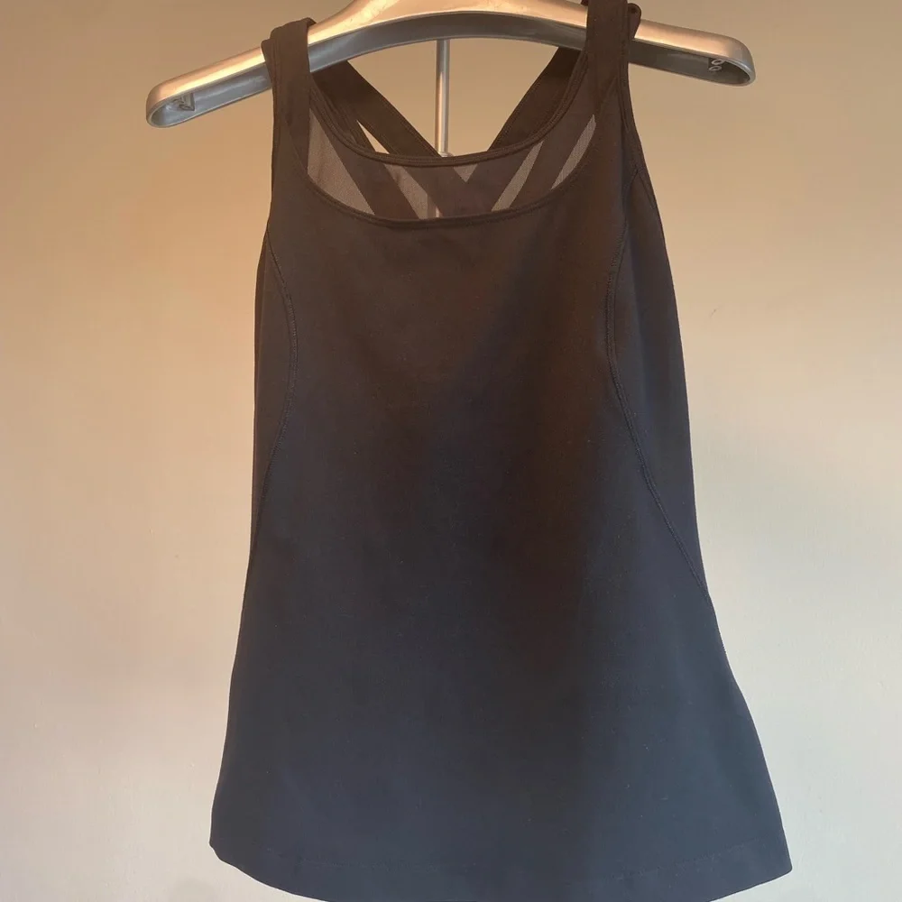Lululemon All Sport Support Tank Top Sports Bra Black / Mini Coast Camo Size: 0 - Picture 7 of 9